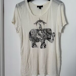 AB Studio Cream Graphic Tee Short Sleeve